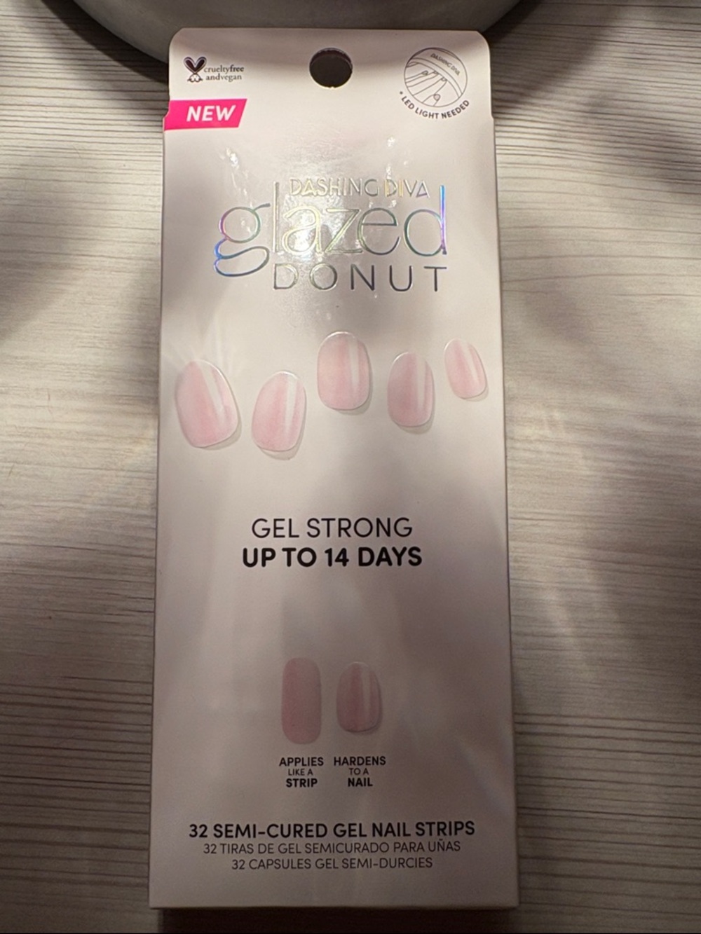 Glaze Donut Collection by Dashing Diva Strawberry Glaze Semi-Cured Gel strips